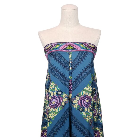 Free People Serendipity Wide Leg Jumpsuit Blue Sz Medium - Picture 2 of 10